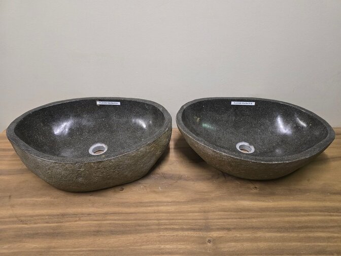 2 waskommen uit 1 steen - 54x39x15cm - FL23308