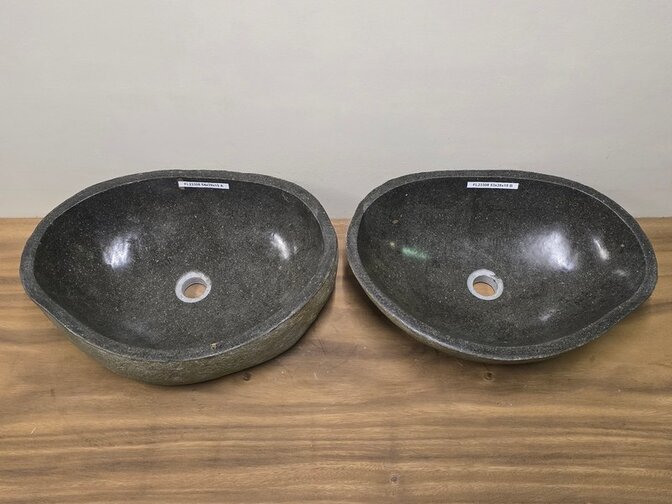 2 waskommen uit 1 steen - 54x39x15cm - FL23308