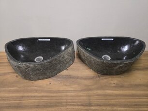 2 waskommen uit 1 steen - 52x32x15cm - FL23309 2 waskommen uit 1 steen - 52x32x15cm - FL23309