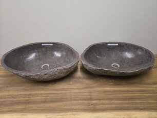 2 waskommen uit 1 steen - 57x40x15cm - FL23310