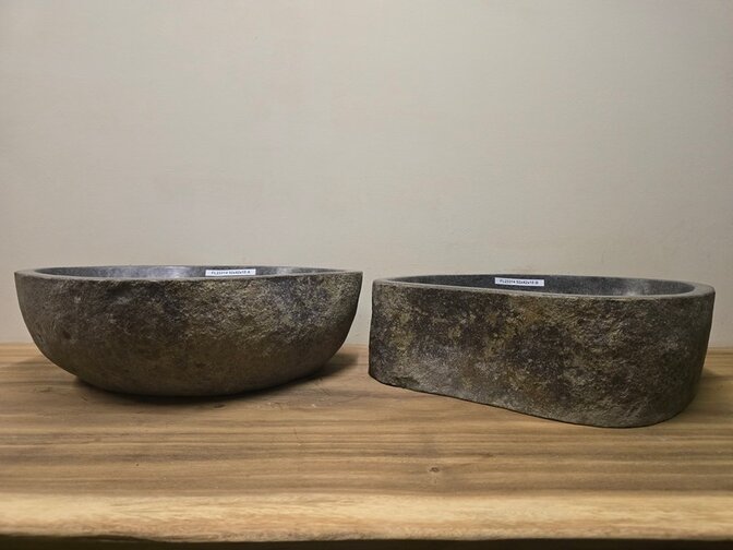 2 waskommen uit 1 steen - 52x42x15cm - FL23314
