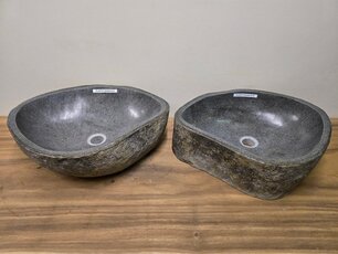 2 waskommen uit 1 steen - 52x42x15cm - FL23314