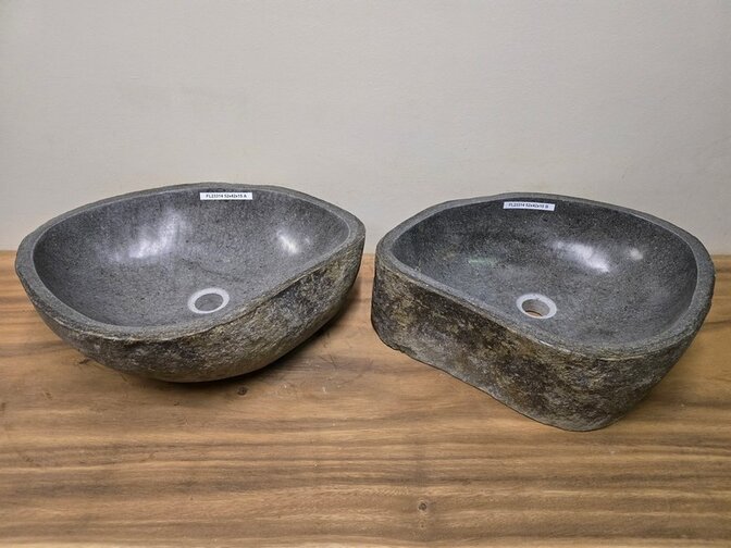 2 waskommen uit 1 steen - 52x42x15cm - FL23314