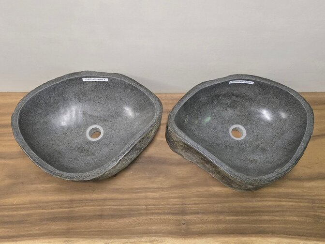 2 waskommen uit 1 steen - 52x42x15cm - FL23314