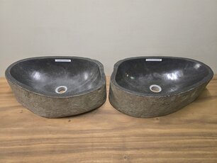 2 waskommen uit 1 steen - 53x35x15cm - FL23354
