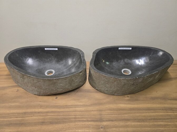 2 waskommen uit 1 steen - 53x35x15cm - FL23354