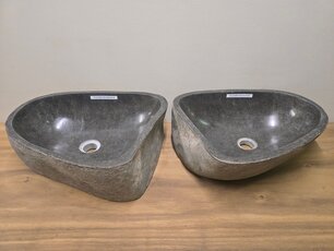 2 waskommen uit 1 steen - 47x39x15cm - FL23355
