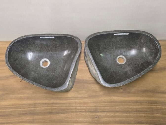 2 waskommen uit 1 steen - 47x39x15cm - FL23355