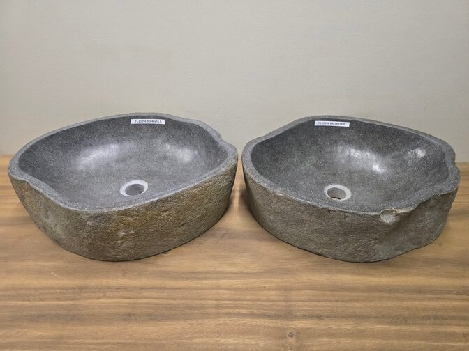 2 waskommen uit 1 steen - 50x40x15cm - FL23356