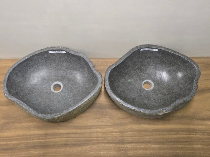 2 waskommen uit 1 steen - 50x40x15cm - FL23356