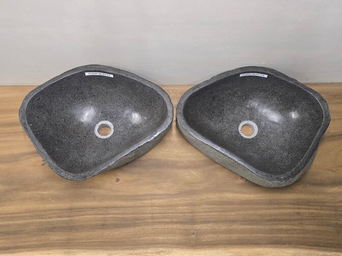 2 waskommen uit 1 steen - 48x38x15cm - FL23357