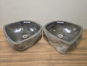 2 waskommen uit 1 steen - 48x42x15cm - FL23358