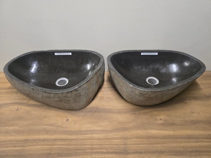 2 waskommen uit 1 steen - 48x33x15cm - FL23359