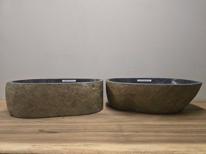 2 waskommen uit 1 steen - 50x37x15cm - FL23360