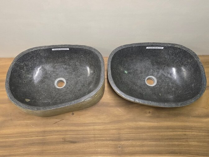2 waskommen uit 1 steen - 50x37x15cm - FL23360