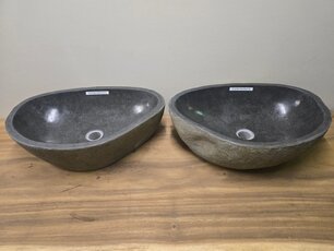 2 waskommen uit 1 steen - 55x39x15cm - FL23362