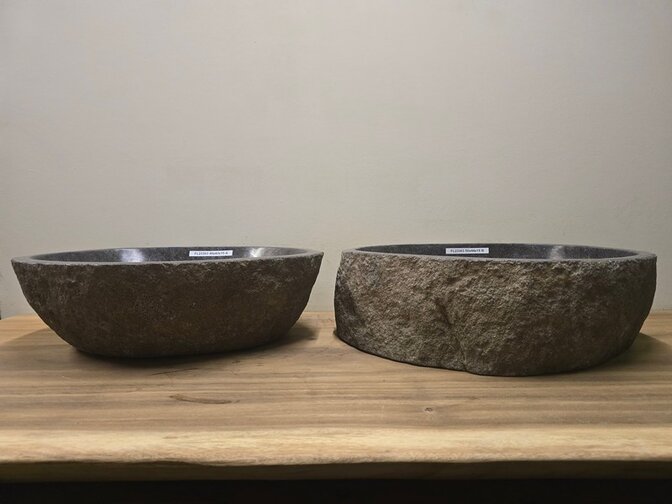 2 waskommen uit 1 steen - 49x43x15cm - FL23363