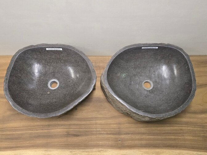 2 waskommen uit 1 steen - 49x43x15cm - FL23363