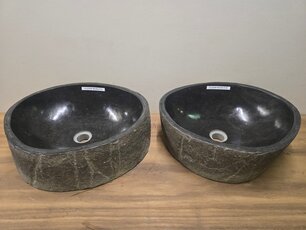 2 waskommen uit 1 steen - 46x40x15cm - FL23364
