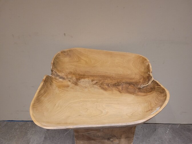 Dunne houten fruitschaal 60cm