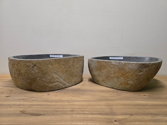 2 waskommen uit 1 steen - 42x35x15cm - FL23366