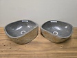 2 waskommen uit 1 steen - 42x35x15cm - FL23366