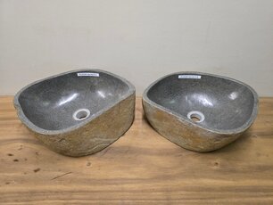 2 waskommen uit 1 steen - 42x35x15cm - FL23366