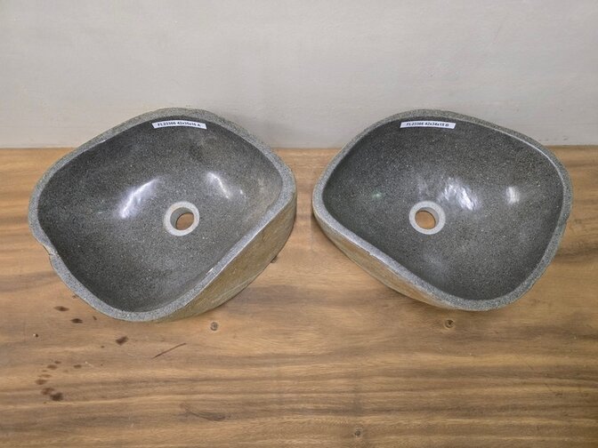 2 waskommen uit 1 steen - 42x35x15cm - FL23366