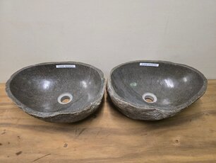 2 waskommen uit 1 steen - 40x33x15cm - FL23367