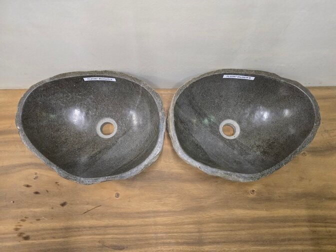 2 waskommen uit 1 steen - 40x33x15cm - FL23367