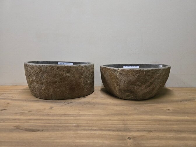 2 waskommen uit 1 steen - 37x30x15cm - FL23369