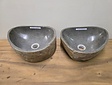2 waskommen uit 1 steen - 37x30x15cm - FL23369