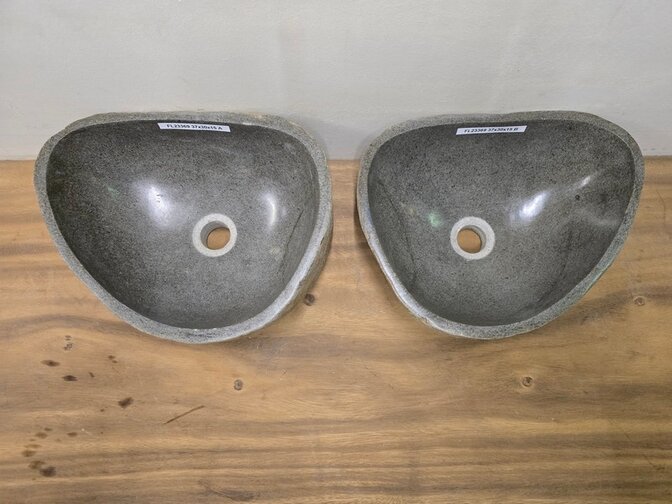 2 waskommen uit 1 steen - 37x30x15cm - FL23369