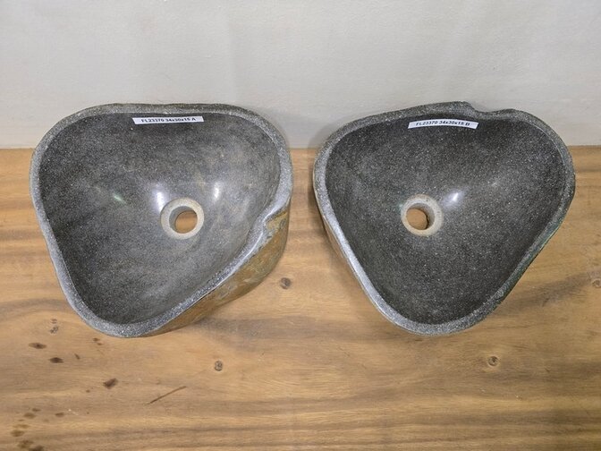 2 waskommen uit 1 steen - 34x30x15cm - FL23370