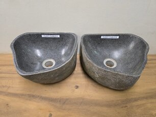 2 waskommen uit 1 steen - 31x28x15cm - FL23371