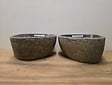2 waskommen uit 1 steen - 31x30x15cm - FL23372