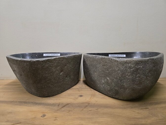 2 waskommen uit 1 steen - 36x29x15cm - FL23373