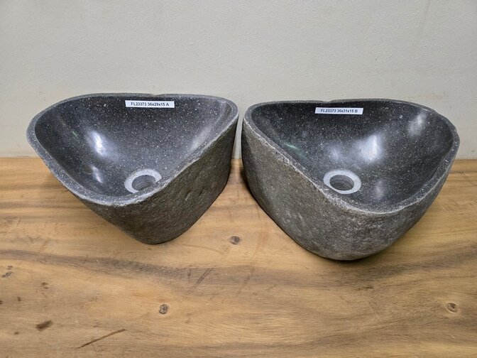 2 waskommen uit 1 steen - 36x29x15cm - FL23373