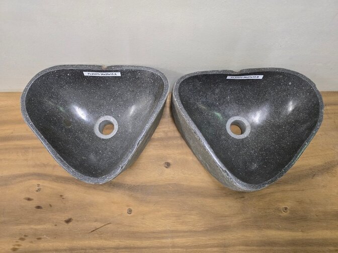2 waskommen uit 1 steen - 36x29x15cm - FL23373