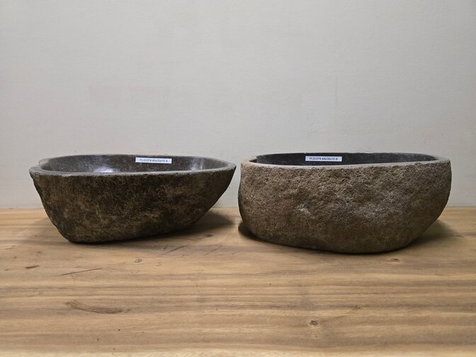 2 waskommen uit 1 steen - 43x33x15cm - FL23374