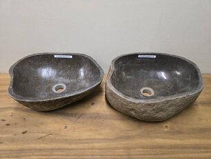 2 waskommen uit 1 steen - 43x33x15cm - FL23374