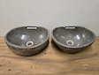 2 waskommen uit 1 steen - 38x29x15cm - FL23380