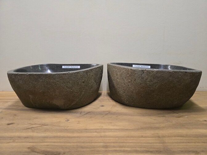 2 waskommen uit 1 steen - 35x33x15cm - FL23387