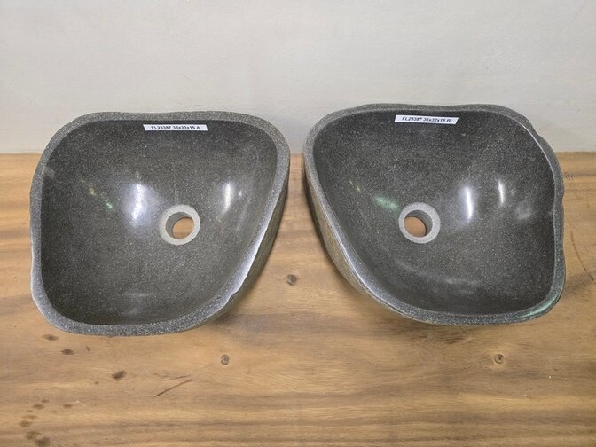 2 waskommen uit 1 steen - 35x33x15cm - FL23387