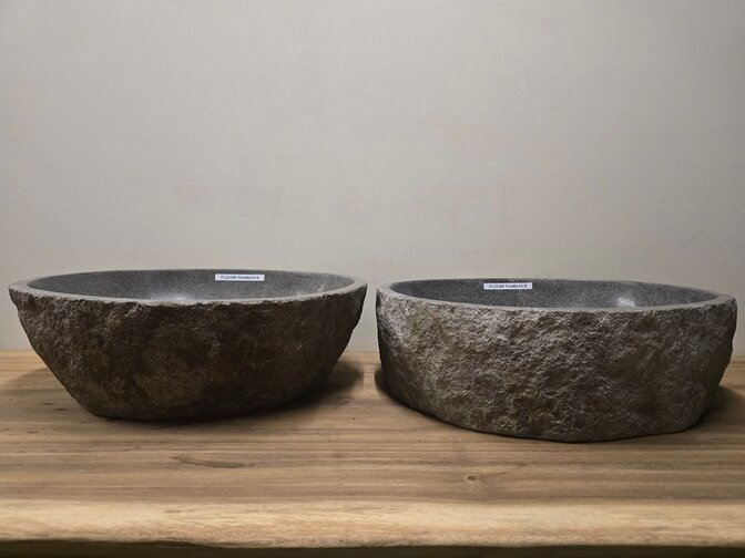 2 waskommen uit 1 steen - 50x45x15cm - FL23388
