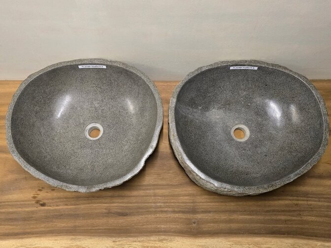 2 waskommen uit 1 steen - 50x45x15cm - FL23388