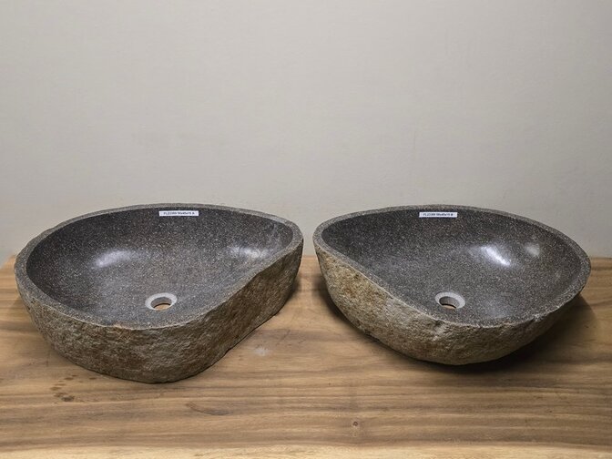 2 waskommen uit 1 steen - 58x45x15cm - FL23389