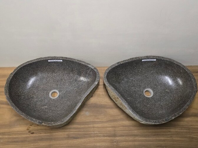 2 waskommen uit 1 steen - 58x45x15cm - FL23389