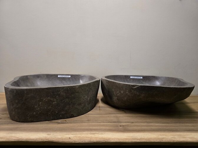 2 waskommen uit 1 steen - 53x49x15cm - FL23390