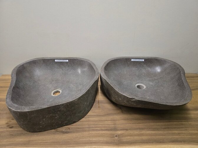 2 waskommen uit 1 steen - 53x49x15cm - FL23390